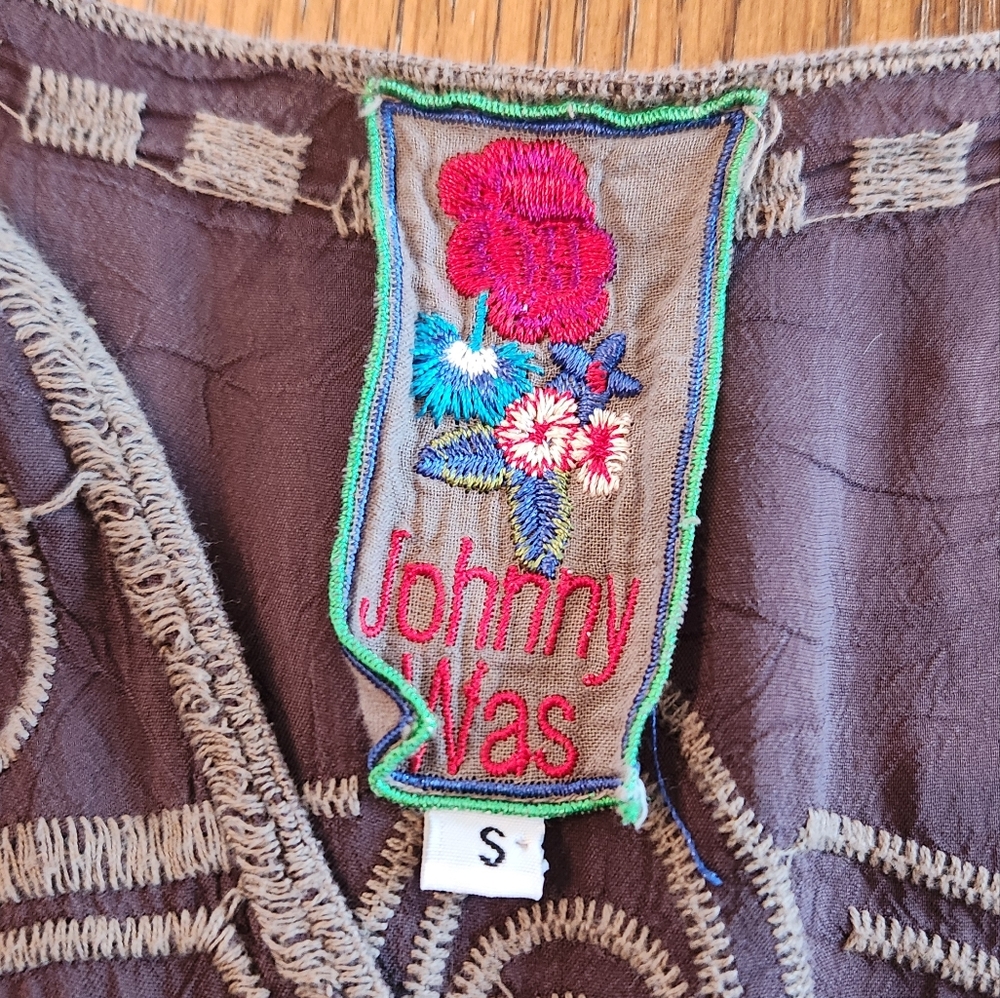 Johnny Was Cupra Rayon Embroidered V Neck Tunic Size Small - Picture 5 of 8